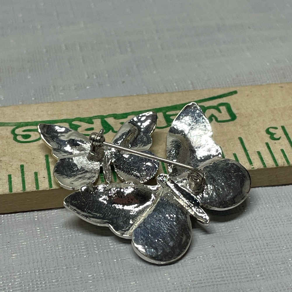 Butterfly Pin Brooch in Mint and Lime - Picture 4 of 4